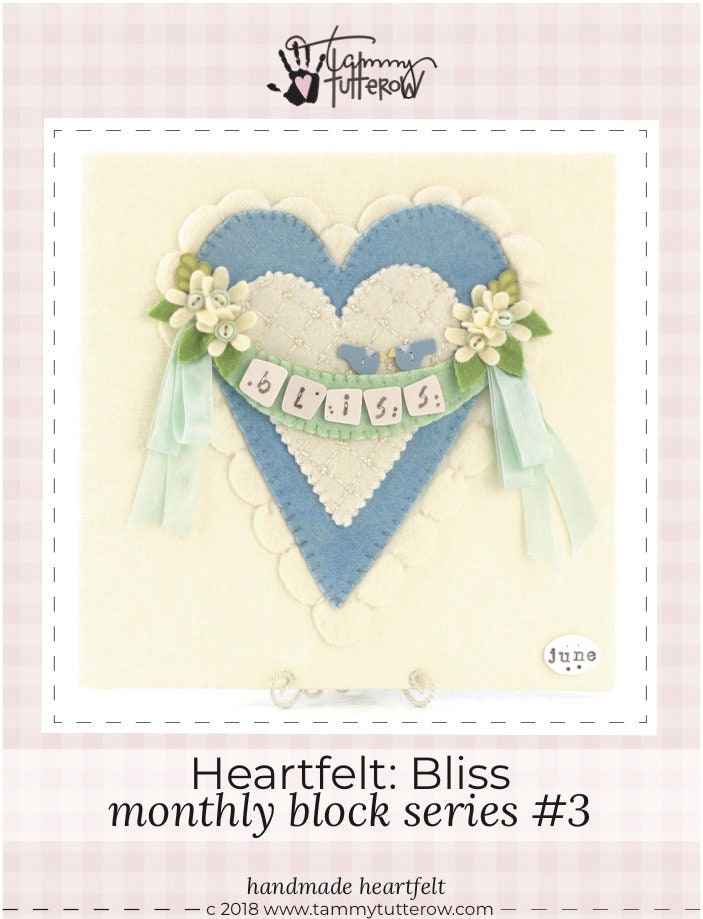 Heartfelt: Bliss Wool Appliqué Pattern *Download*