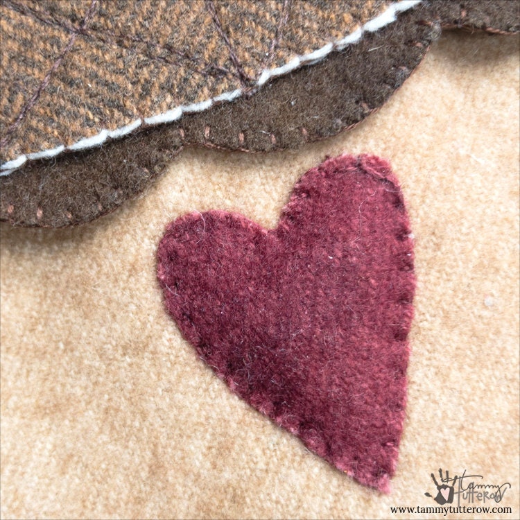 Fall Acorn Wool Appliqué Pattern *Download*