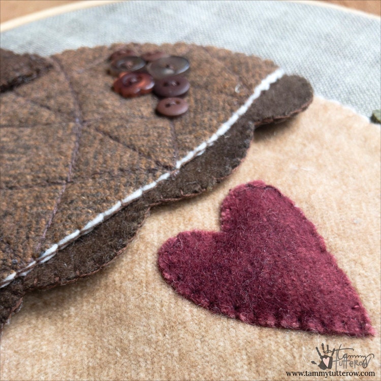 Fall Acorn Wool Appliqué Pattern *Download*